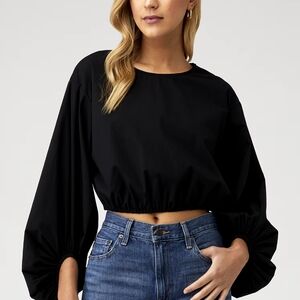 NWOT Pistola Rylan Blouson Sleeve Blouse Size XS In Noir